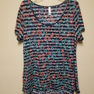 LuLaRoe Striped Classic T, 2XL